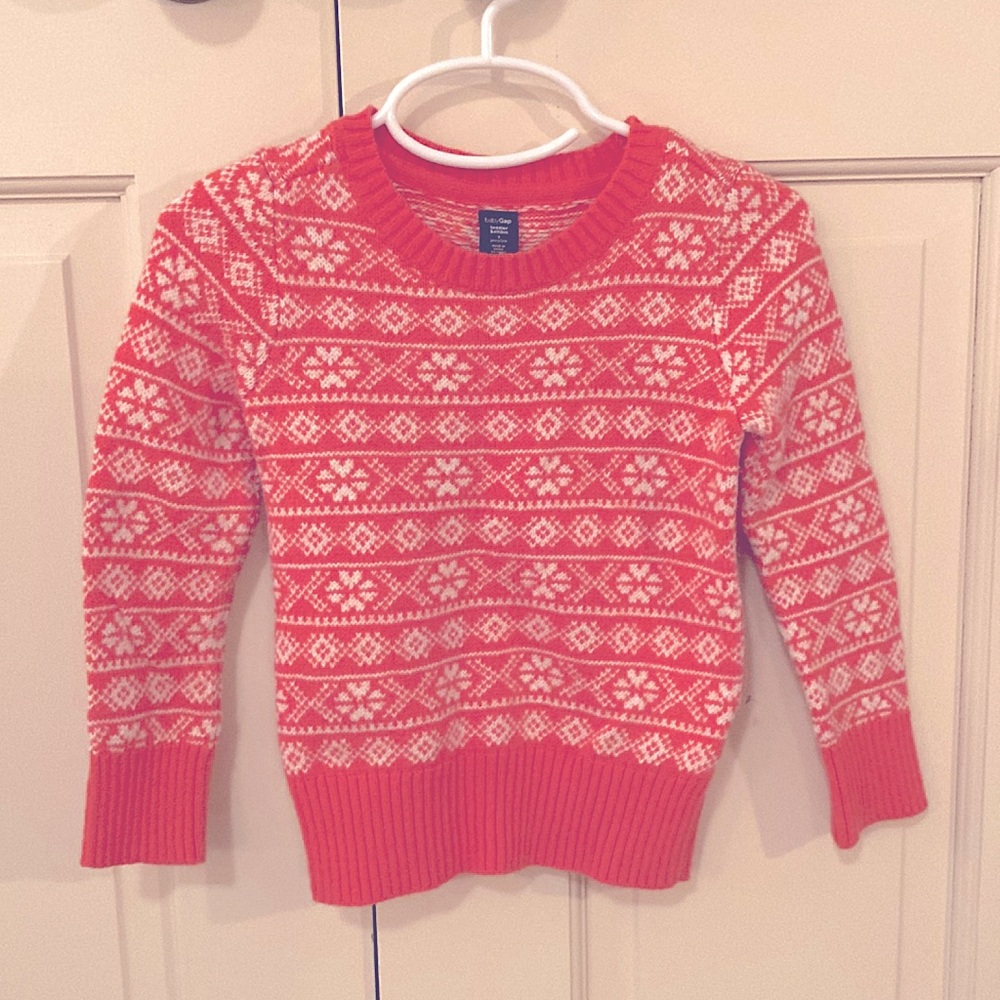 NWOT BabyGap Coral Sweater, size 3T